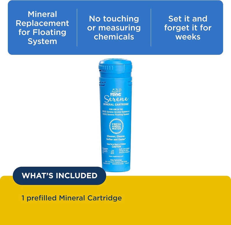 Frog Serene Replacement Mineral Cartridges for use with Hot Tub Serene Floating Sanitizing System - Prefilled for Quick & Easy Hot Tub Maintenance - 1 Pack - Image 2
